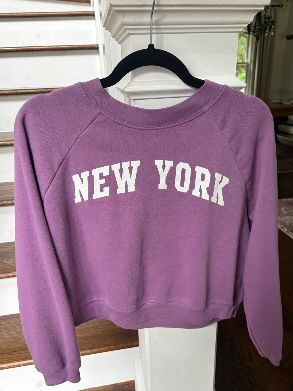 Purple "New York" Crewneck Sweatshirt Juniors Medium